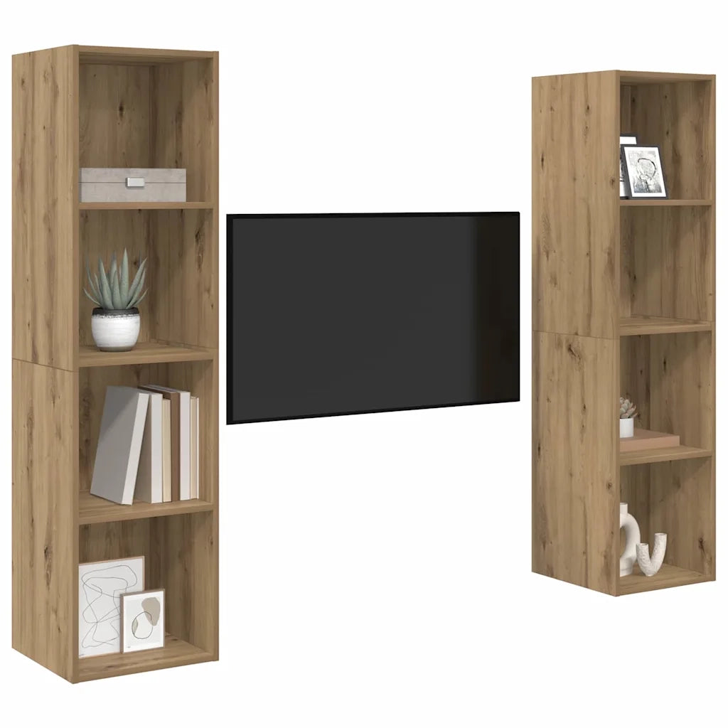 vidaXL Mobile TV 2 pcs Marrone 37 x 37 x 142.5 cm Legno multistrato