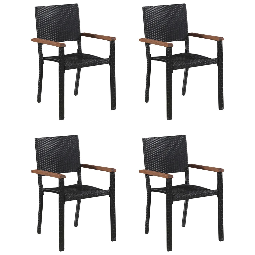 Set Mobili da Pranzo per Giardino 5 pz Nero 3068764