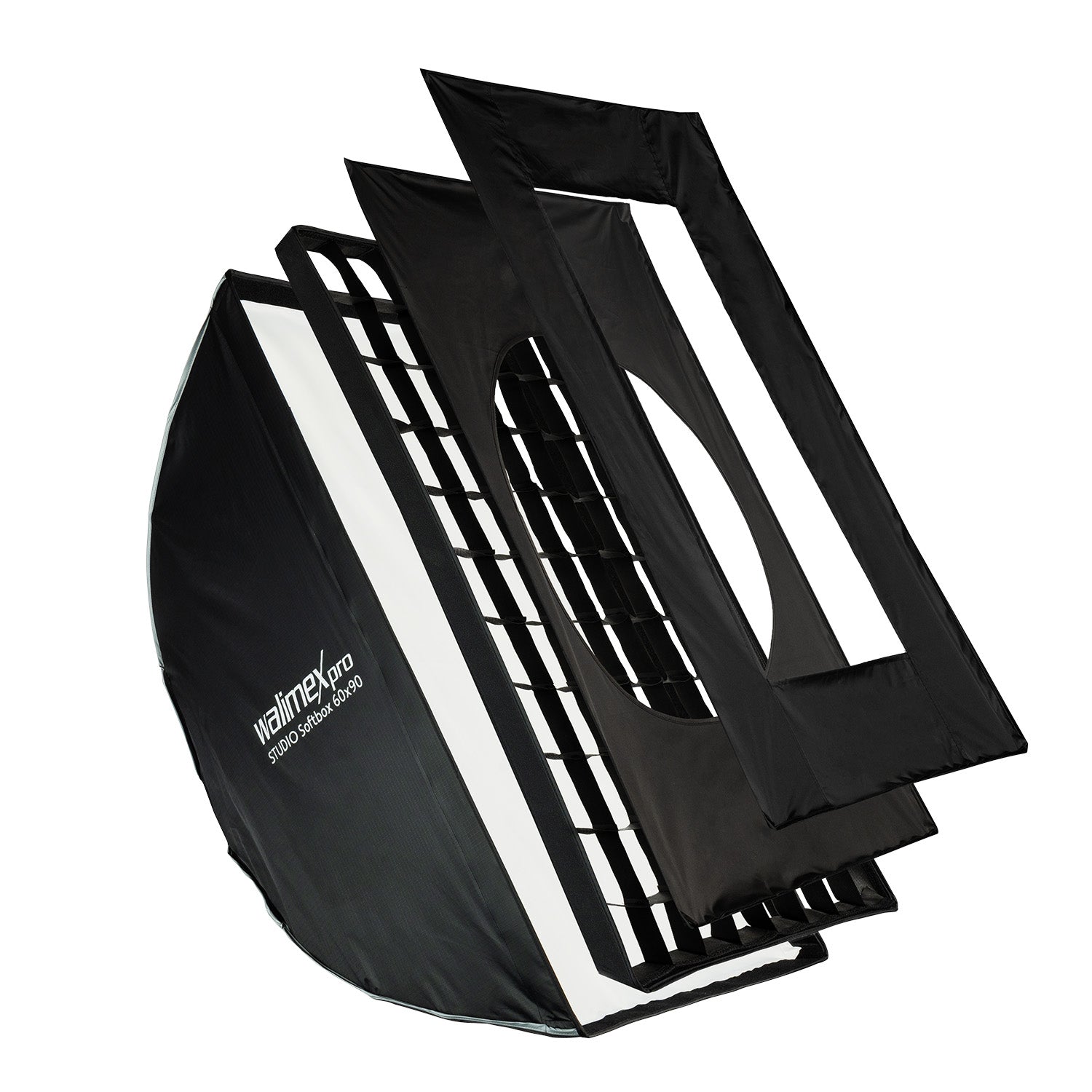 Studio Softbox 60x90cm, ruotabile a 360°, facile da montare grazie alla funzione ombrello, include griglia, maschere, adattatore, ideale per la fotografia di prodotti e persone