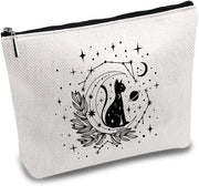 Tas per Pennelli Multifunzionale - Impermeabile - Nero Gatto - Borsa Cosmetica - Adatta per Donne - 25,5 x 18,5 cm