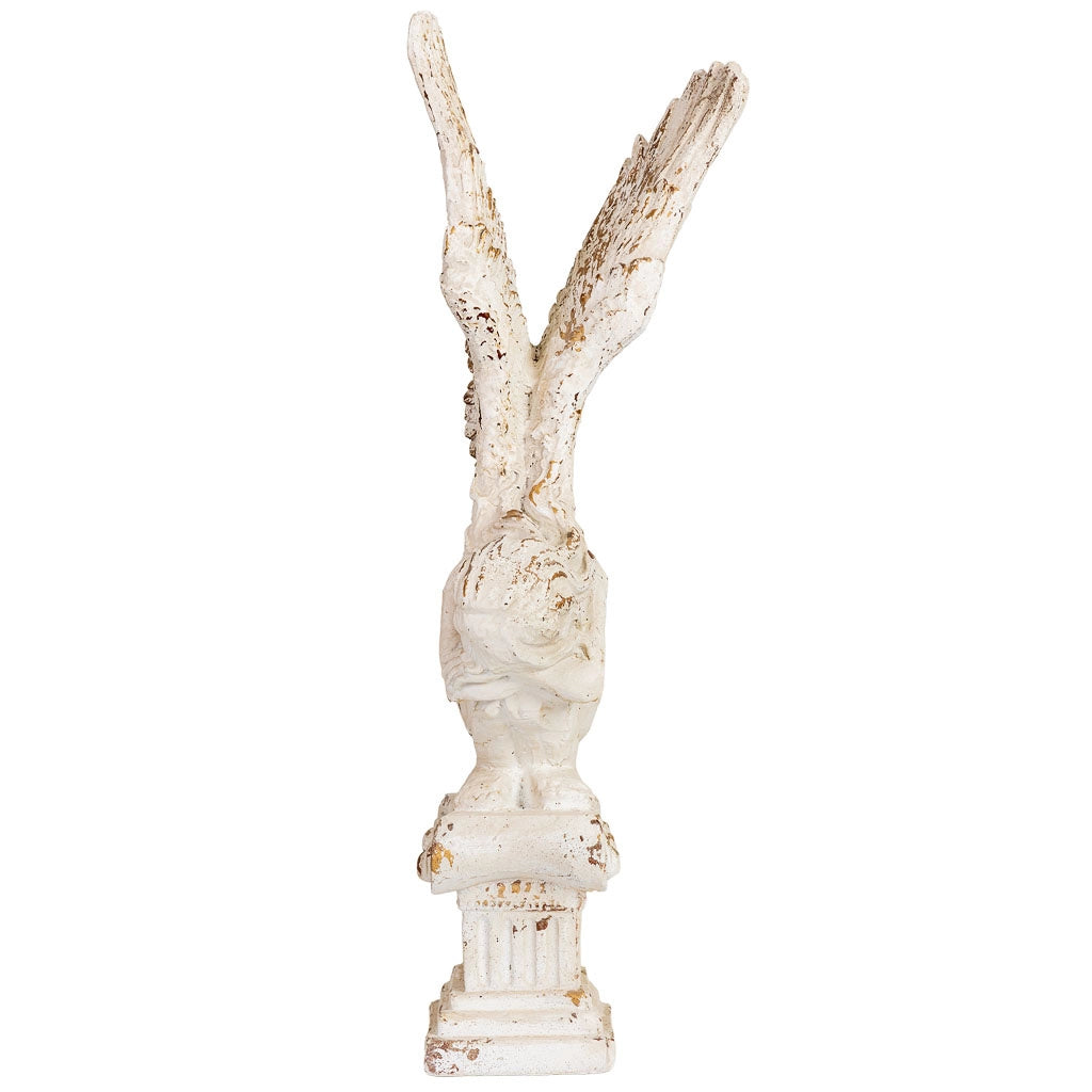 Figura decorativa angelo in magnesio bianco 32x30x95,5h cm