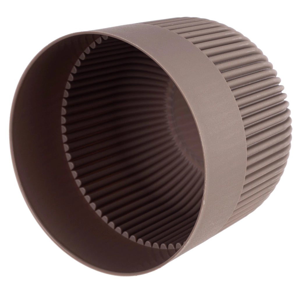 Vaso da fiori KADAX, coprivaso, 17 cm, plastica, rotondo, a coste, beige