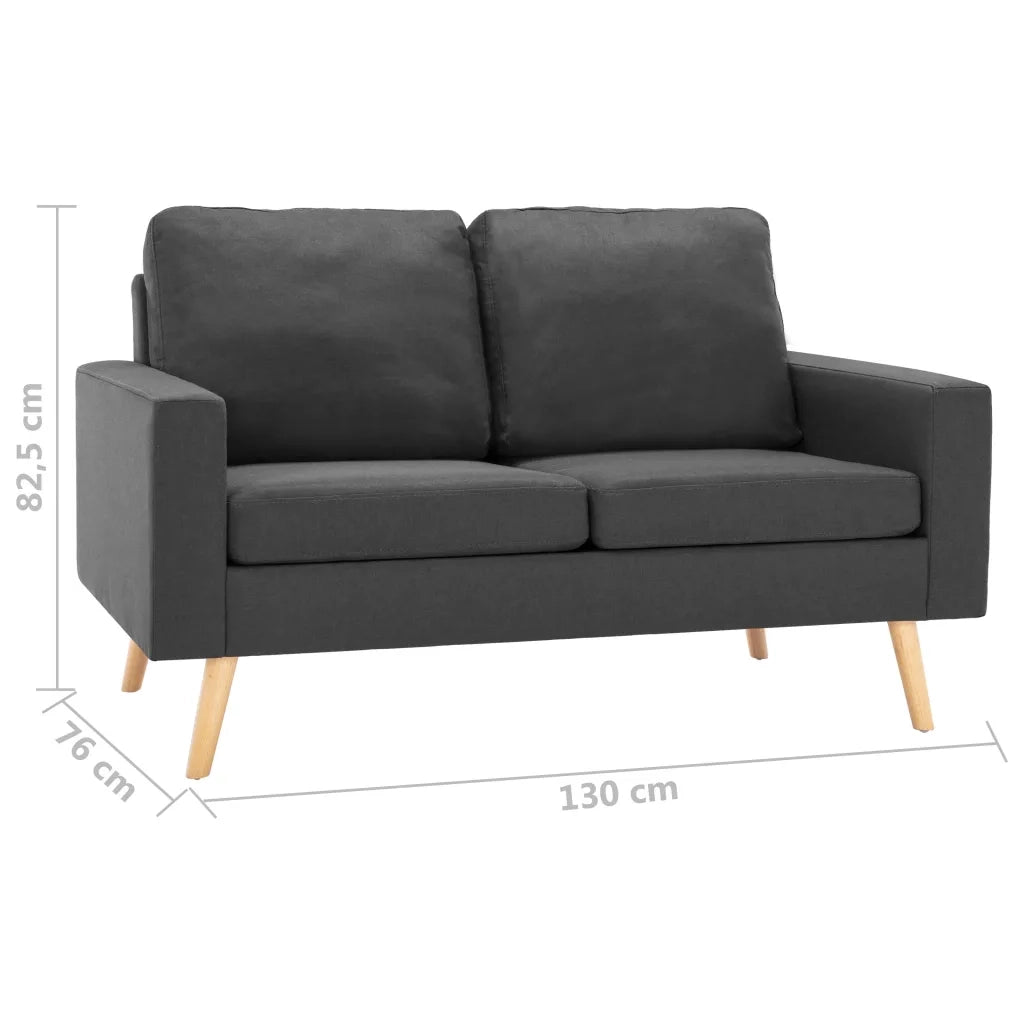 Divano a 2 Posti-Sofa 2 Posti Grigio Scuro in Tessuto 257426