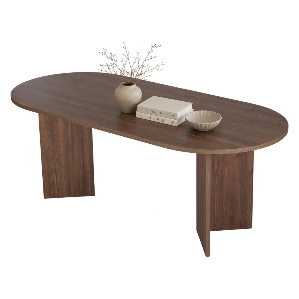 Nofalota, Tavolo Fisso 6 Posti, 200x90x75h cm Marrone Noce