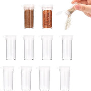 Decanter di erbe mini con coperchio - set di macinacaffè e macinapepe con contenitori in plastica trasparente per cucina da campeggio e griglia