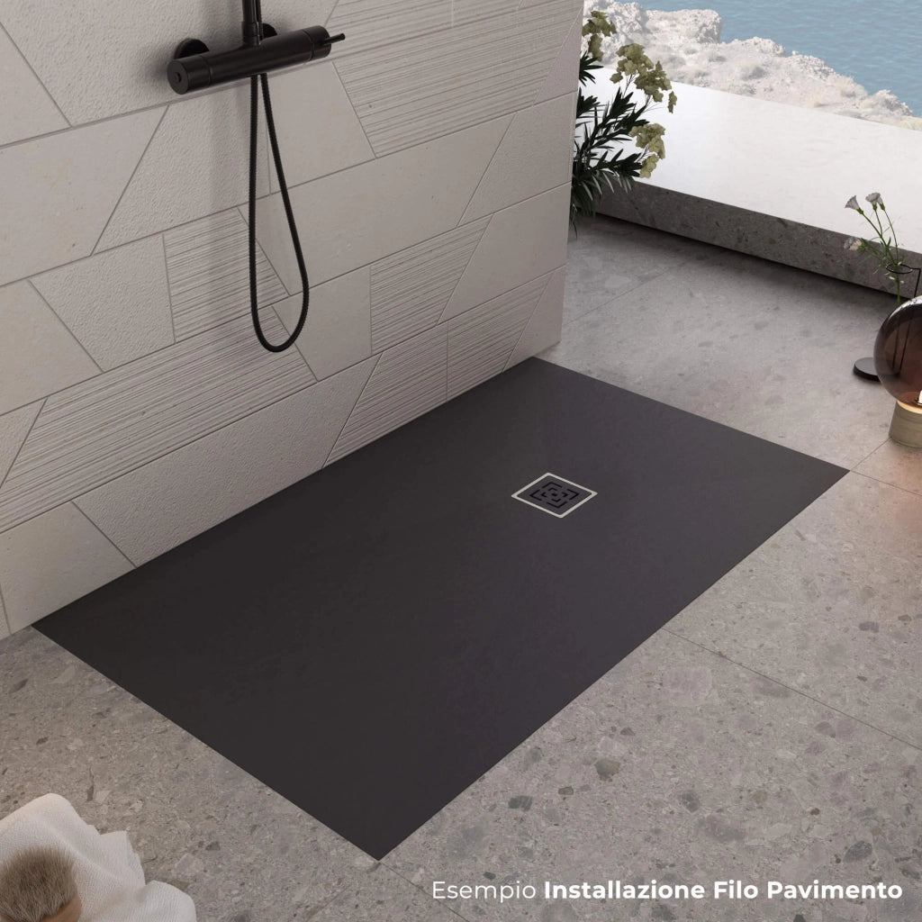 Piatto Doccia in Pietra 100x120 cm Bonussi Canton Nero