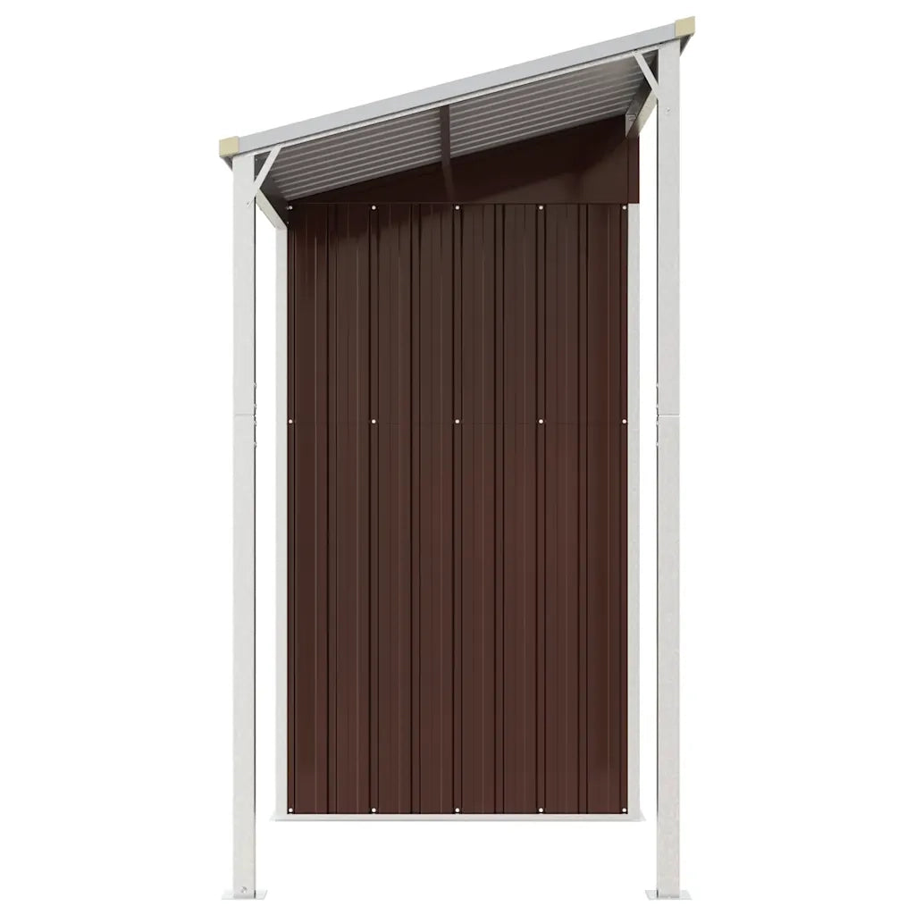 Capanno Giardino-Casetta da Giardino Tetto Esteso Marrone 277x107x181cm Acciaio