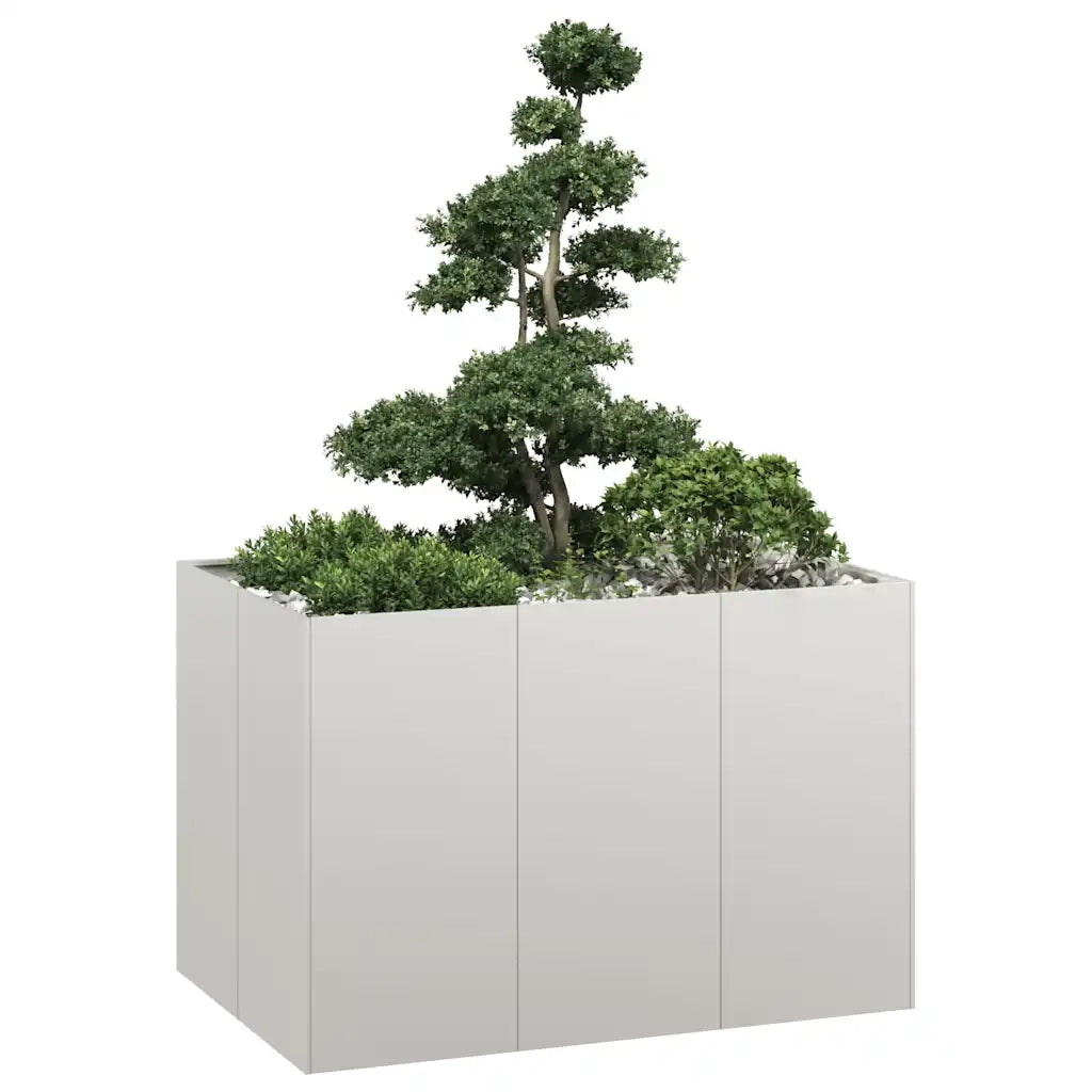 Fioriera-Vaso-Contenitore per Piante 120x80x80 cm in Acciaio Inox