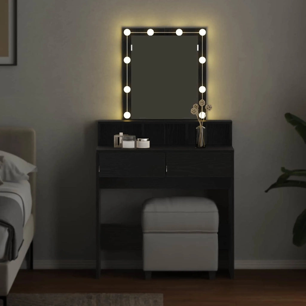 Tavolo da Trucco con cassetto Rovere nero 80 x 41 x 144.5 cm 862302