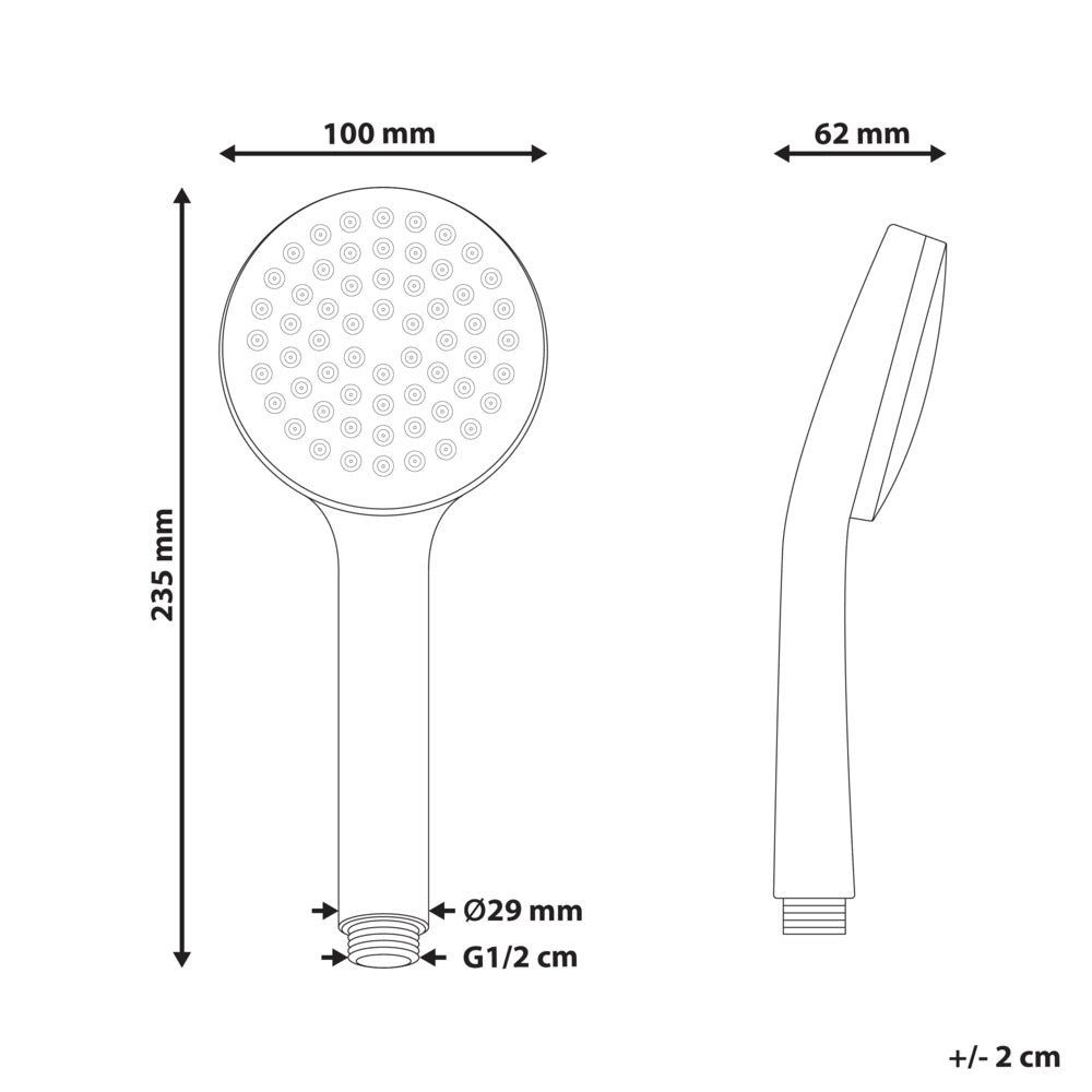 Soffione doccia con tubo flessibile in metallo nero 1 modalità di spruzzo Moderno