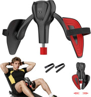 Esercizio per l'allenamento dei glutei per donne e uomini, con trainer per adduttori invertiti, trainer per cosce e fianchi con cinghie di fissaggio.
