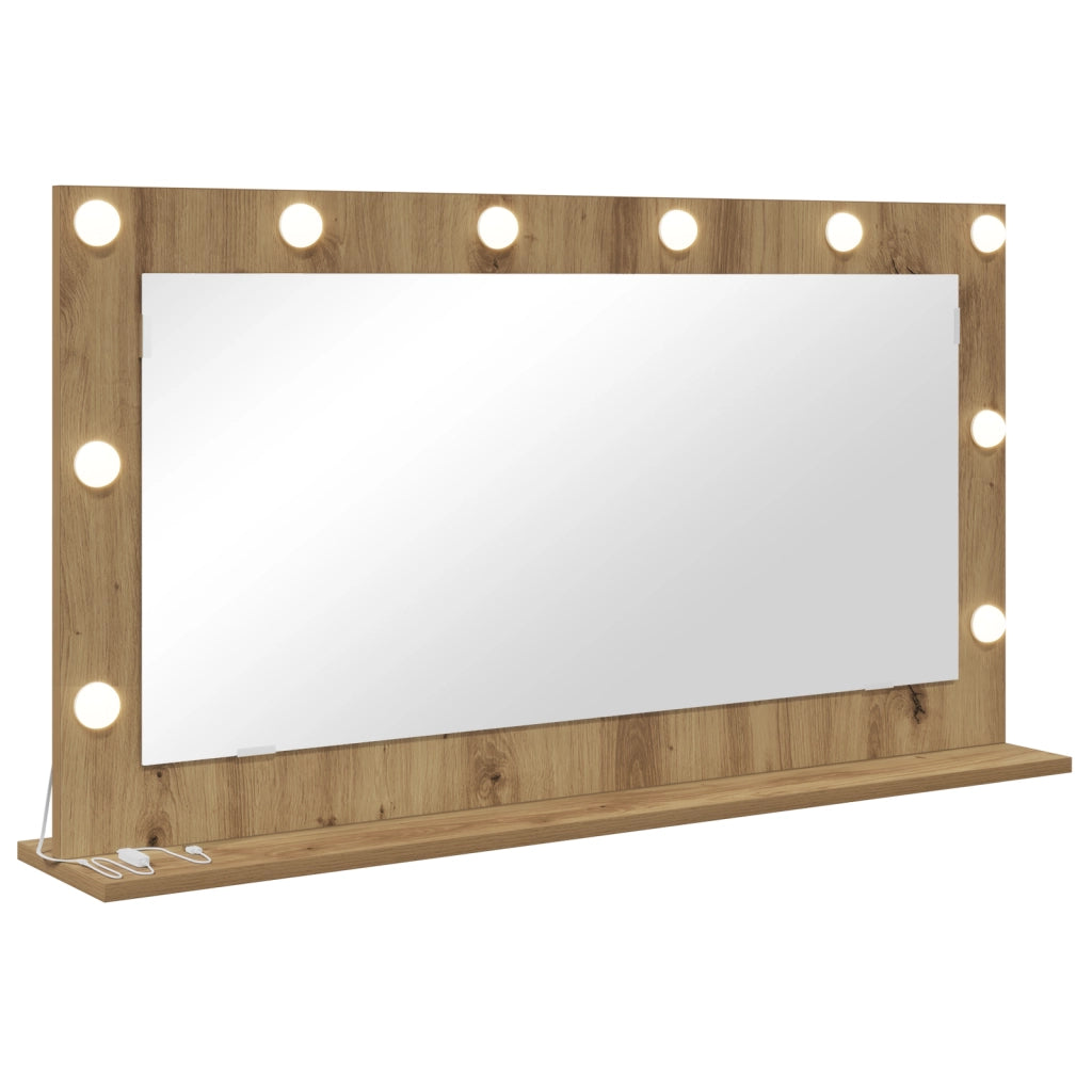 Specchio da Toeletta Rovere Artigianale Legno e vetro 100 x 55 cm