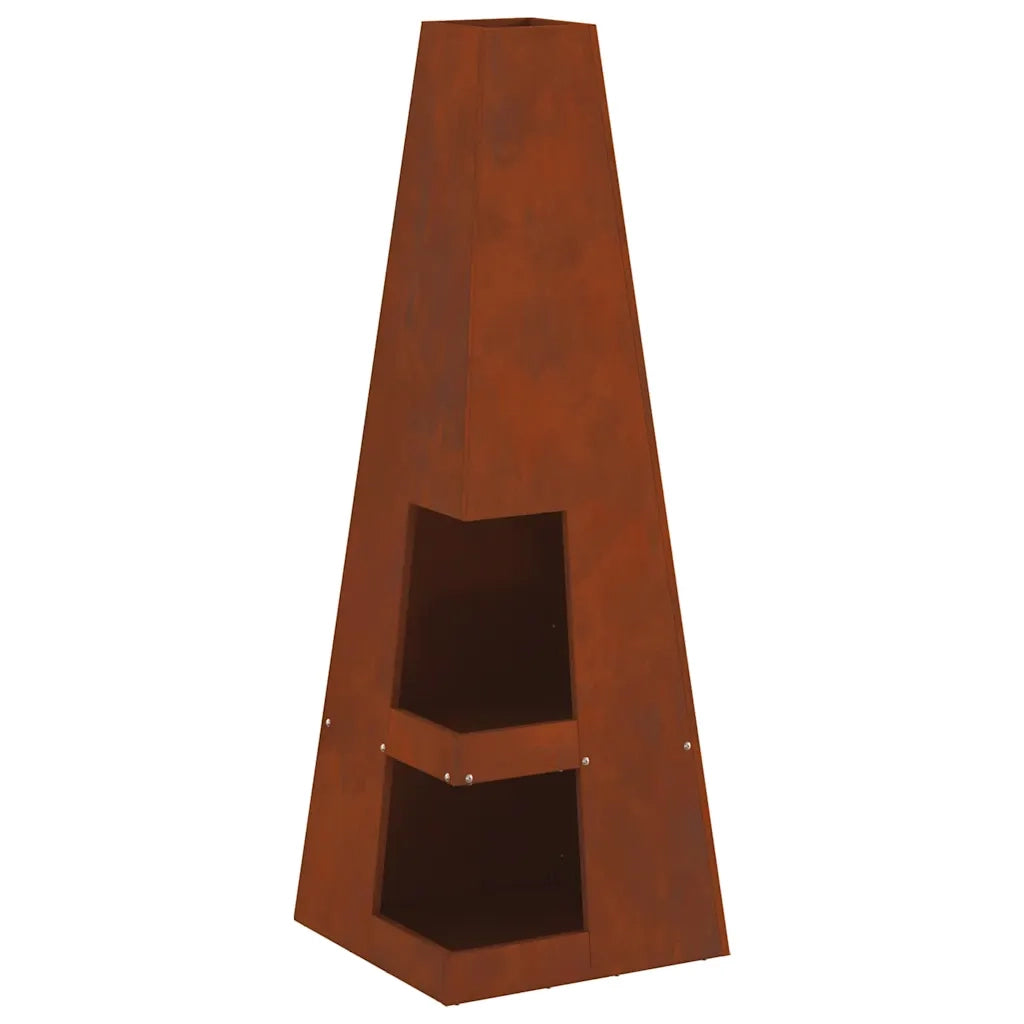 Focolare-Stufa-Camino Marrone 35 x 35 x 100 cm Acciaio 353085