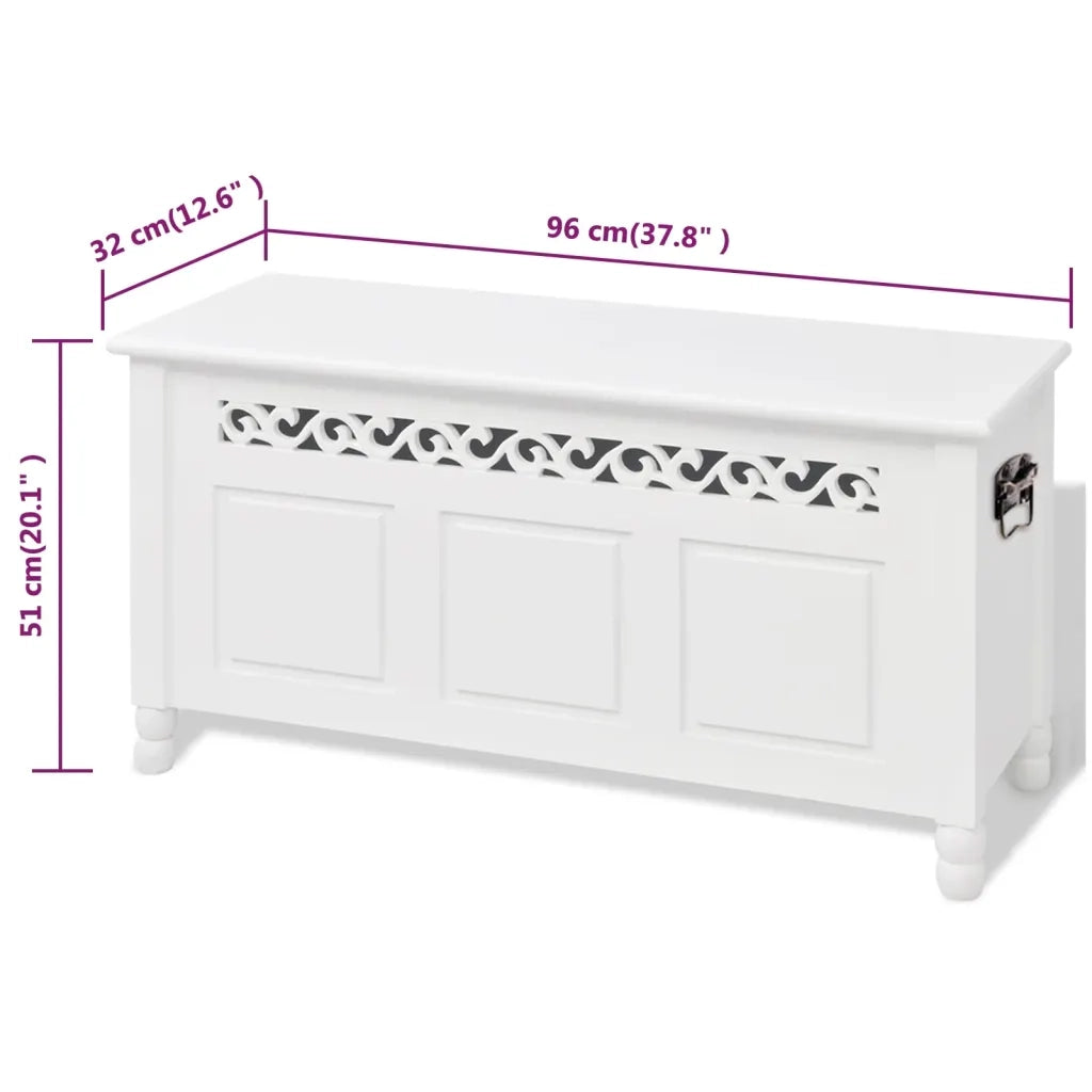 Cassapanca in Stile Barocco MDF Bianca 242646