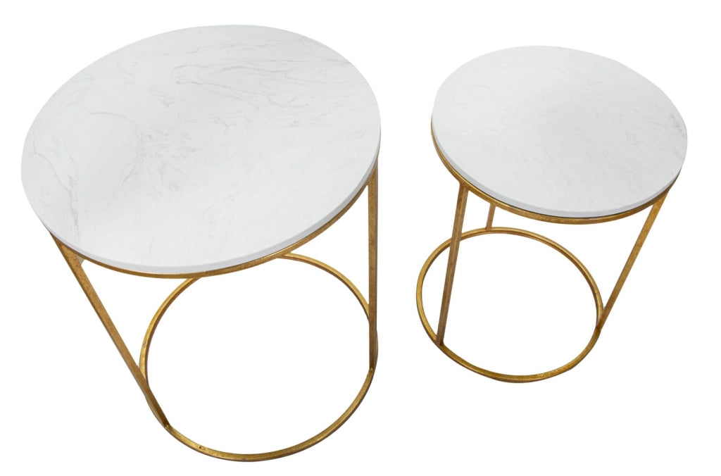 TAVOLINETTI SIMPLY MARBLE COPPIA CM � 52X63-42X53
