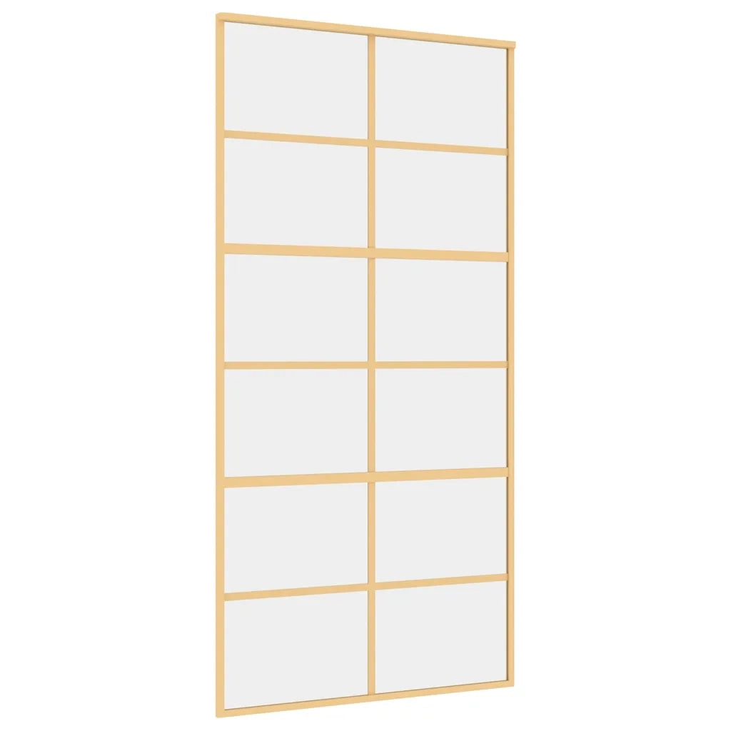 Porta Scorrevole Oro 102,5x205 Vetro Trasparente ESG Alluminio 155168