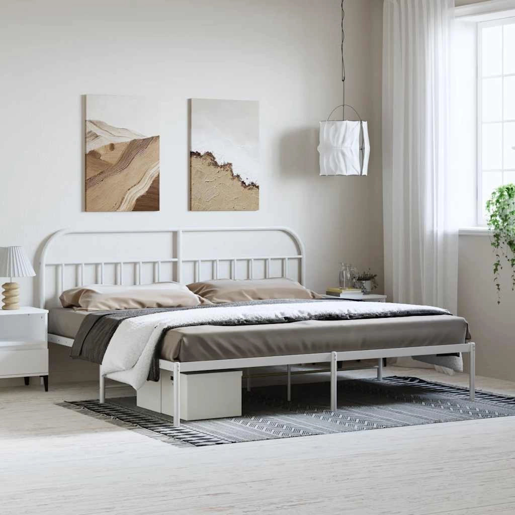 Giroletto con Testiera Metallo Bianco 193x203 cmcod mxl 129401