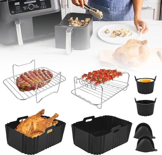 Accessori per Frittelle a Ventilazione Rapida in Silicone - Riciclabili e Resistenti al Lavastoviglie (8 pezzi)