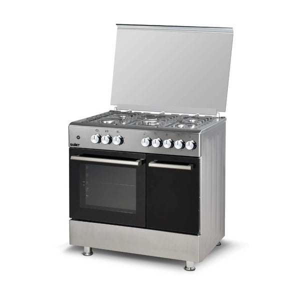 Cucina a gas 5 fuochi e forno elettrico Samet Ermete colore inox classe A
