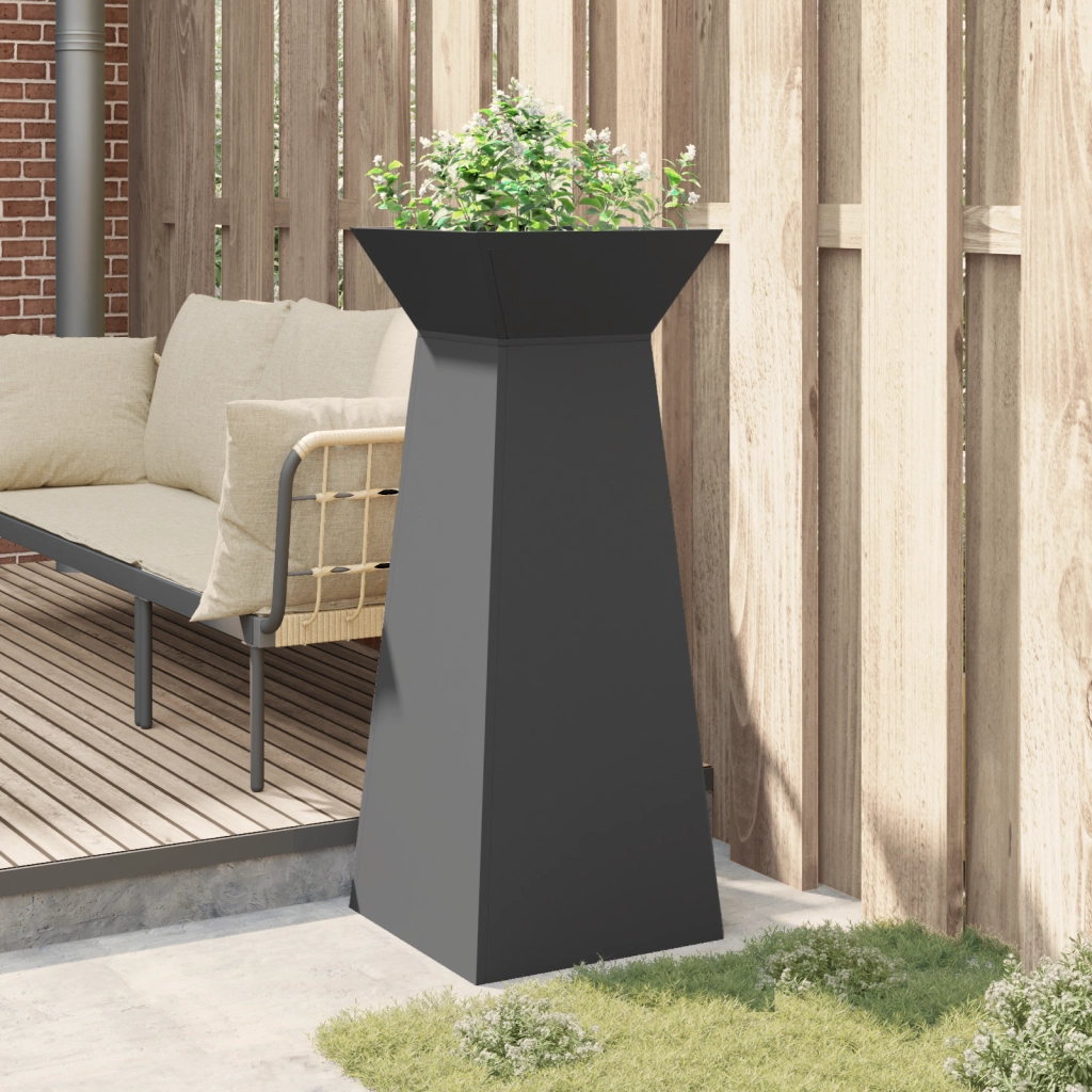 Supporto piante Nero Metallo 40 x 40 x 101 cm Intarsi decorativi