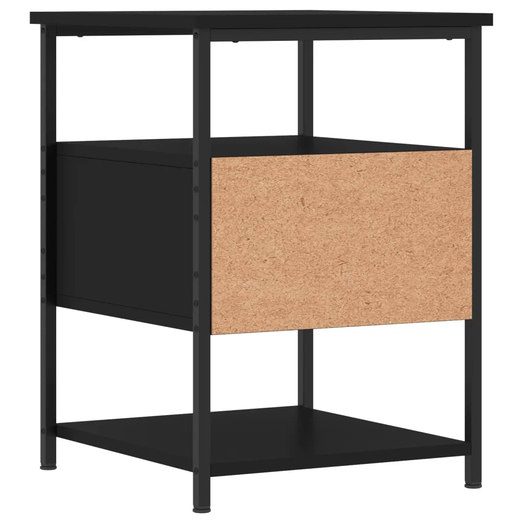 Comodini 2pz-Set di 2 Tavolino da notte Neri 40x42x56 cm in Legno Multistrato