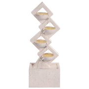 Fontana da giardino in resina beige per esterni con luce LED inserita Design moderno