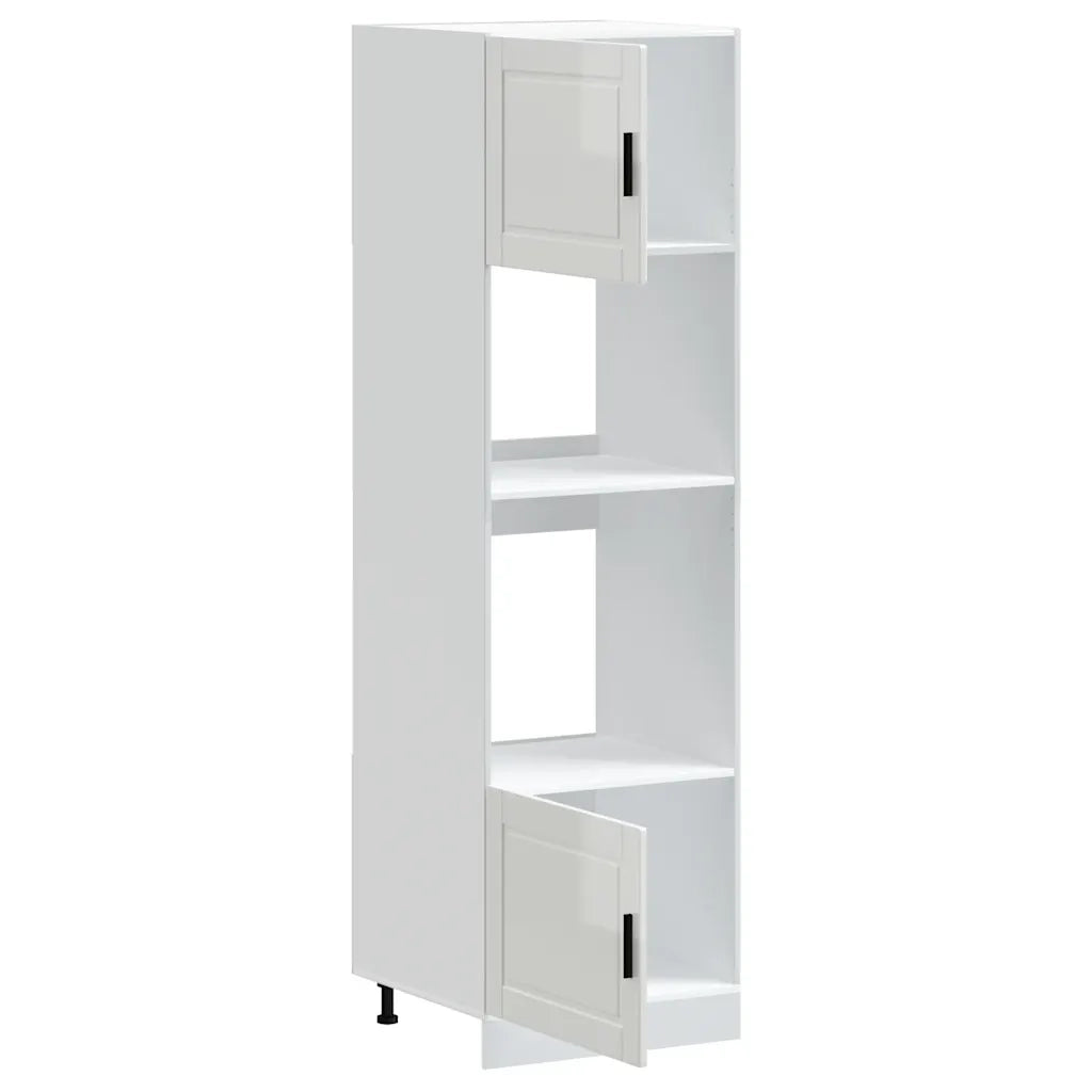 Armadi Forno 2 pz Porto Bianchi Lucido in Legno Multistrato 3315053