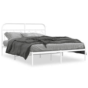 Letto matrimoniale | Letto per adulti | Giroletto con Testiera Metallo Bianco 140x190 cm