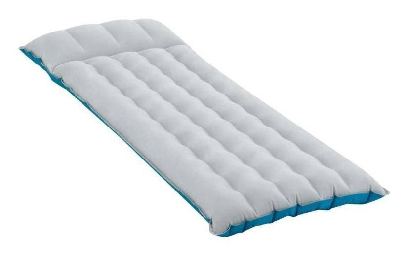 Intex 67997 Materasso Gonfiabile Camping Laminato Singolo Cuscino Integrato 184x67x17 cm colore Grigio Azzurro