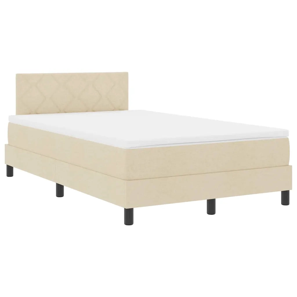 Letto a molle con materasso con led Crema 120 x 190 cm Tessuto