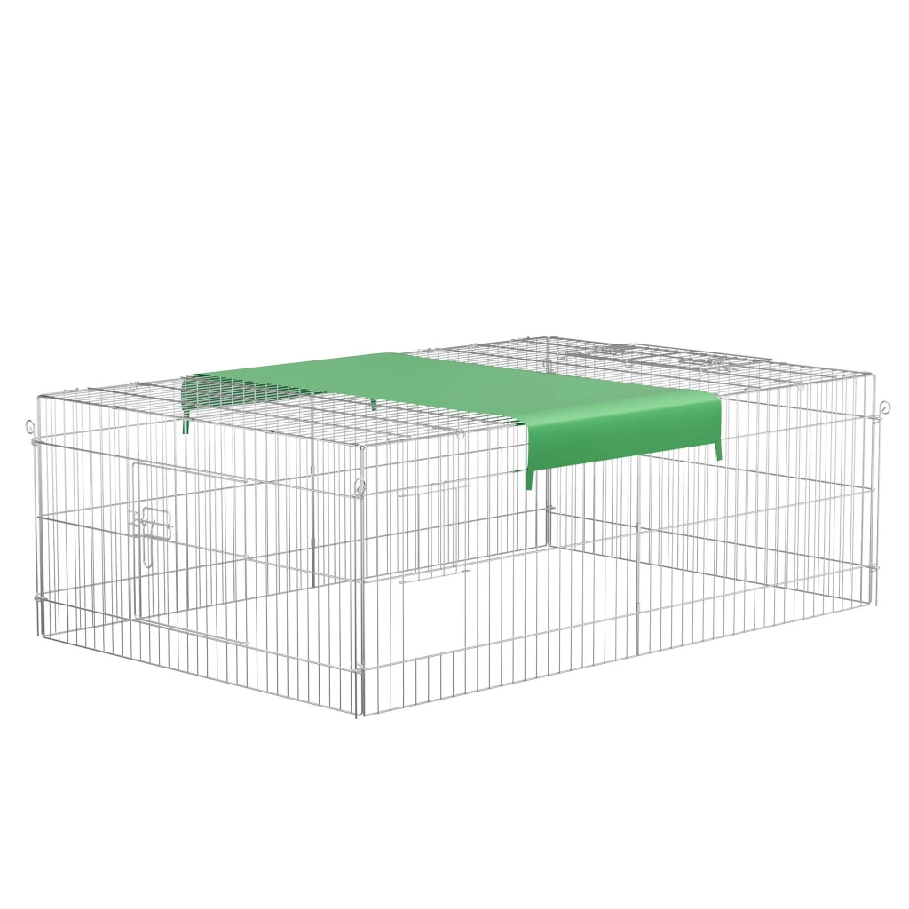 Recinto per piccoli animali 216 x 116 x 65 cm con telo parasole recinzione per conigli e lepri