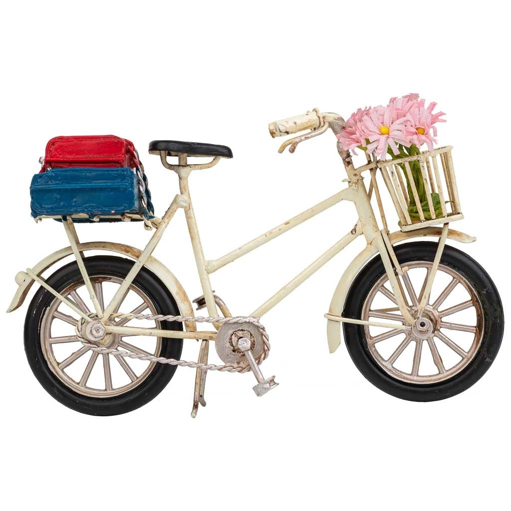 Bicicletta in metallo marrone 16,5x6,5x9,5h