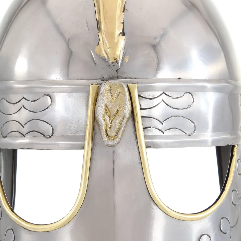 Elmo Beowulf Antico Replica LARP Argento in Acciaio CFW2037082