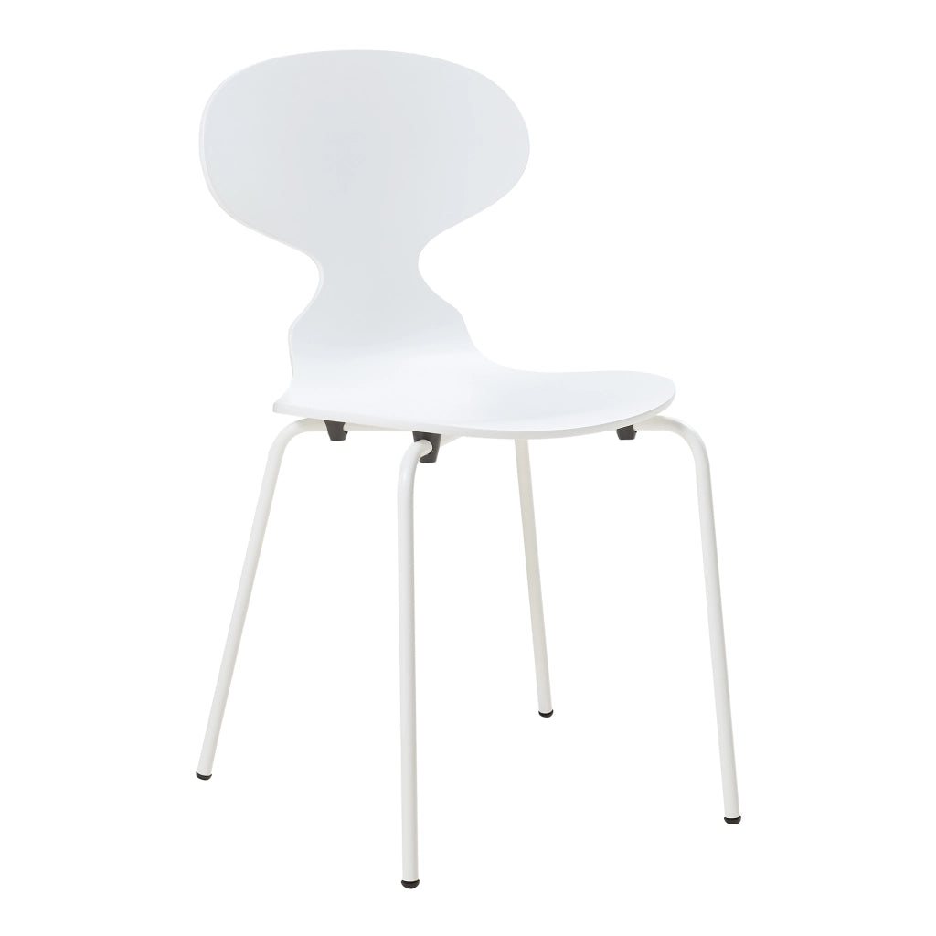 Set Kil di 4 Sedie Impilabili da Sala Pranzo - Bianco [en.casa]