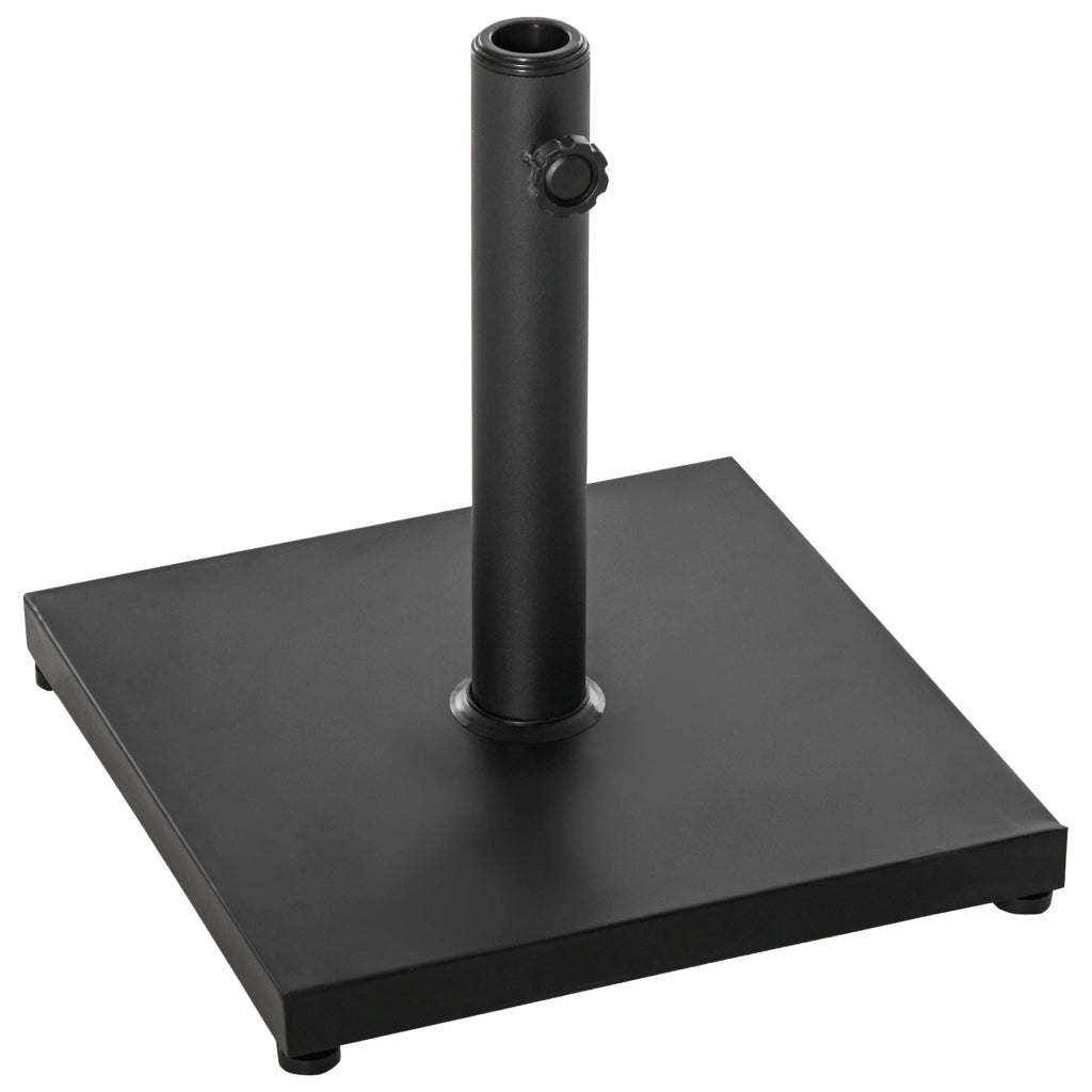 Base per Ombrellone 13kg con Finitura Lucida 40x40x43 cm in Cemento Nero