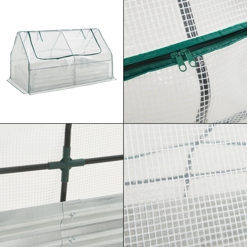 Aiuola Balsorano Rialzata con Copertura Mini Serra 186 x 96 x 98 cm - Bianco [en.casa]