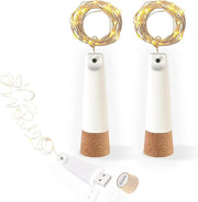 Illuminazione LED per Bicchieri - Stelle 2M 20 Acqua-Resistente LED 8 Modelli Caricabile via USB Illuminazione LED per Feste di Natale e Halloween (Bianco Caldo)