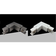 Trade Shop - Connettore Angolare Tipo L Giunto Curvo Binario Track Trifase Bianco Nero Gf070-l -