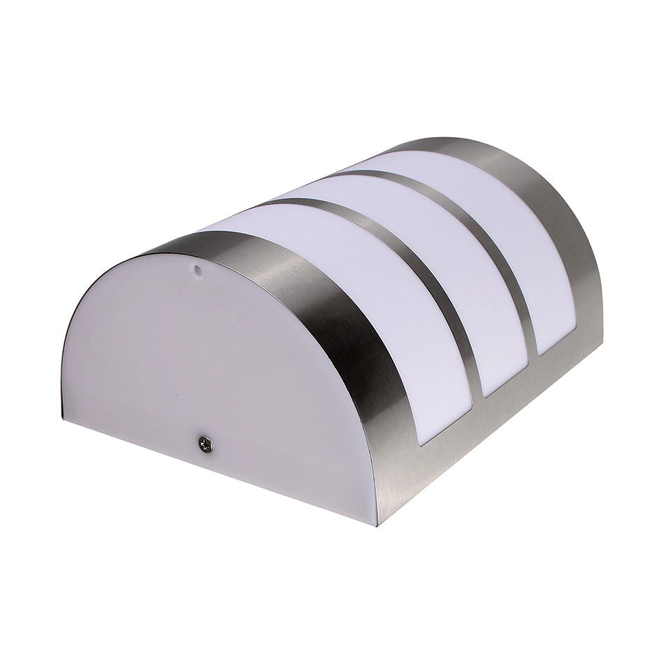 APPLIQUE PER ESTERNO E27 SEMICILINDRICA IN ACCIAIO E PVC - LAMAPADA DA PARETE DESIGN MODERNO E RESISTENTE