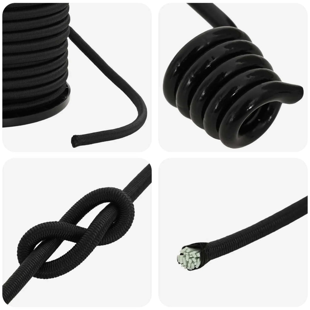 Corde Bungee con Ganci 6 mm Nero PP e gomma 42047657
