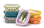 Set di contenitori in vetro resistente al calore, set di contenitori in vetro (6 x 640 ml), impermeabili, stivellabili, compatibili con forno a microonde e lavastoviglie, BPA-free, ideali per la preparazione di pasti pronti