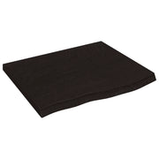 Ripiano Marrone Scuro 60x50x(2-4) cm Massello Rovere Trattatocod mxl 103179
