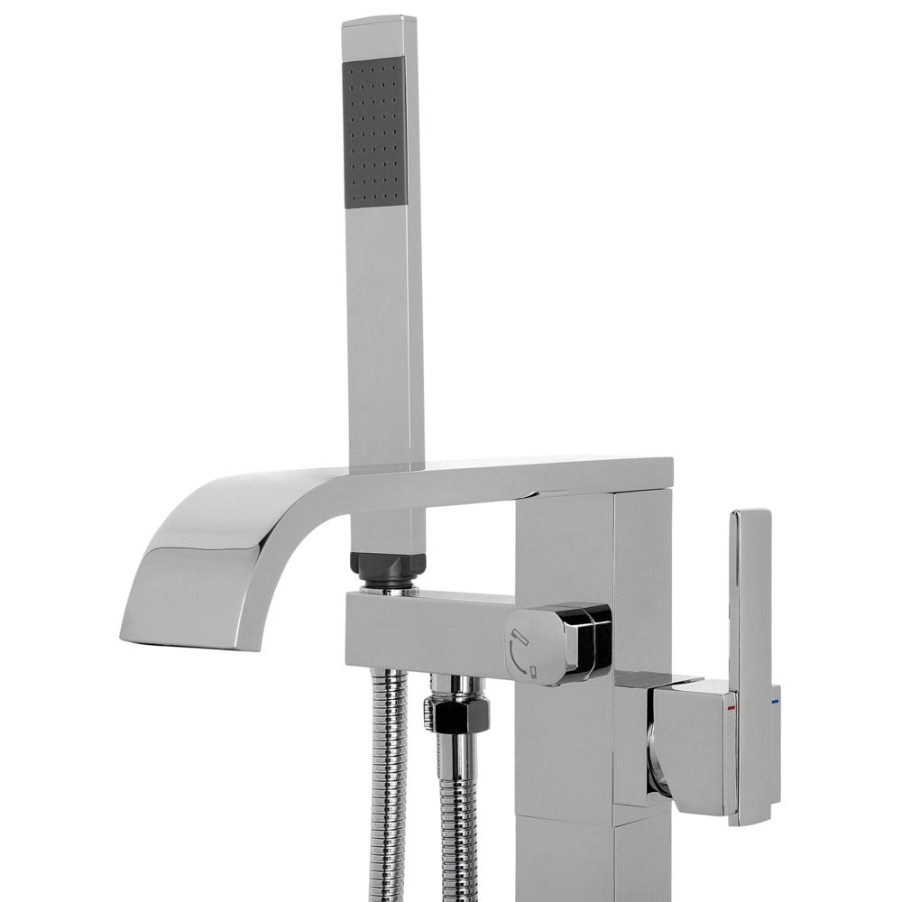 Miscelatore Vasca da bagno Argento Cromato Freestanding Moderno