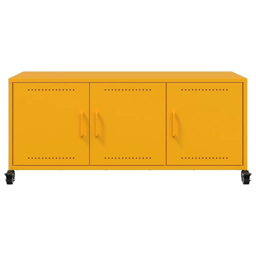Mobile TV Giallo Senape 100,5x39x43,5 cm in Acciaio 846647