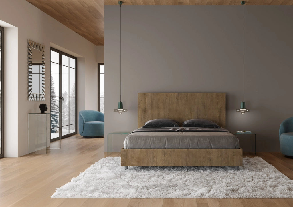 BS COM Letto matrimoniale senza rete 160x200 noce