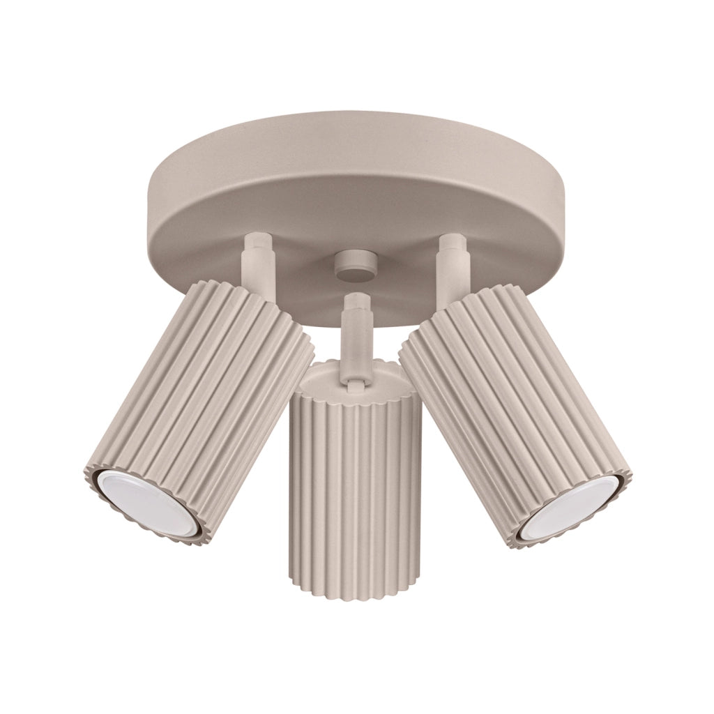 Plafoniera GRAVIO Pure Lume taupe tonda Ø20cm 3xGU10