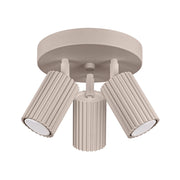 Plafoniera GRAVIO Pure Lume taupe tonda Ø20cm 3xGU10