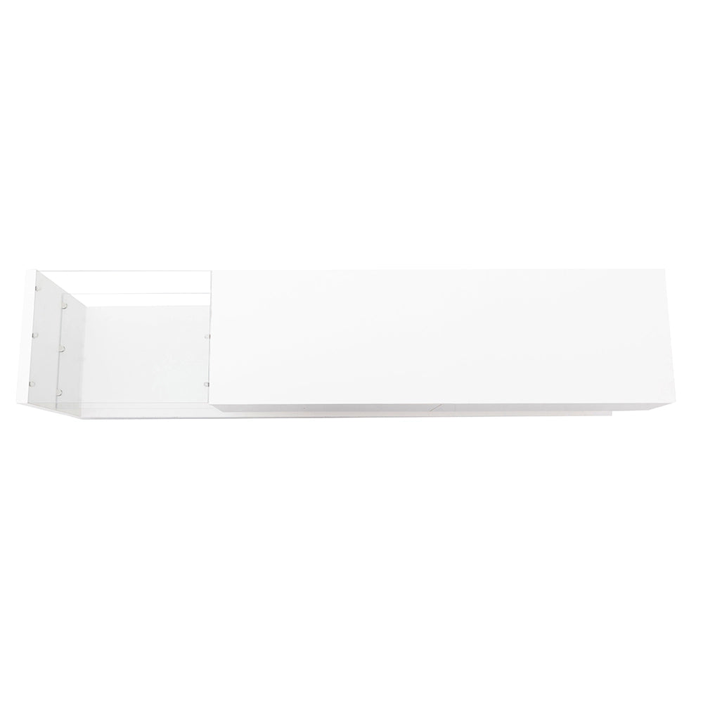 Mobile TV 170x36x38 cm; 2 cassetti e 2 ripiani in vetro; illuminazione LED; truciolare bianco