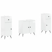 Set di Armadi da Bagno da 2 Pezzi BREDA Bianco Lucido 3418048