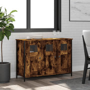 Credenza Rovere Fumo 100x35x70 cm in Legno Multistrato 835521